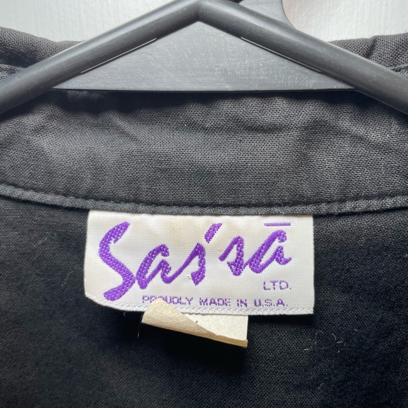 1980s western Saisa button down with attached vest - Picture 10 of 11